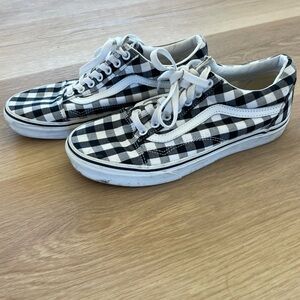 Vans Old Skool Gingham  Black/True White Men's 7 Women's 8.5 skate sneaker